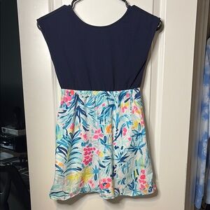 Lily Pulitzer Girls Dress Size L (8–10) Tropical Print Tie Back Cutout